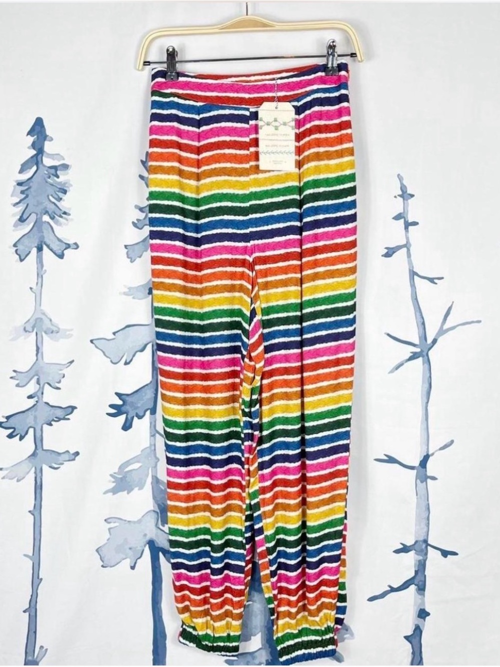 NWT Farm Rio Rainbow Striped Joggers Size XS